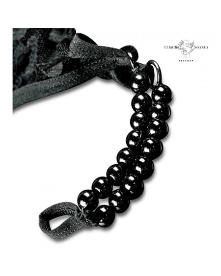 Tanga con Plug Anal y Perlas de placer XL-XXL Pleasure Pearls Pipedream