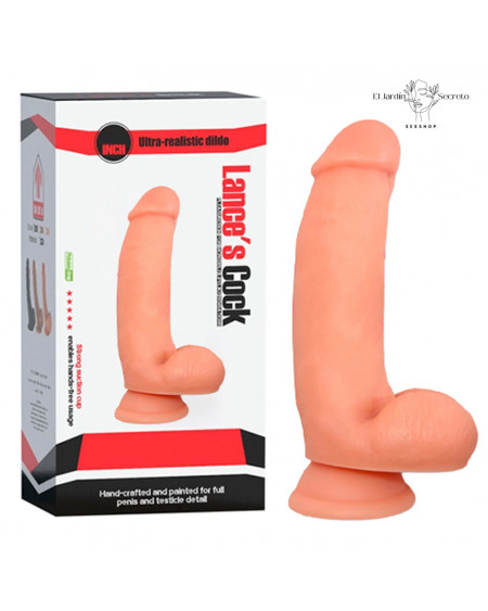 Dildo 16cm Curvo Liso Realista Base de Succión Anal Punto G Lance Cock