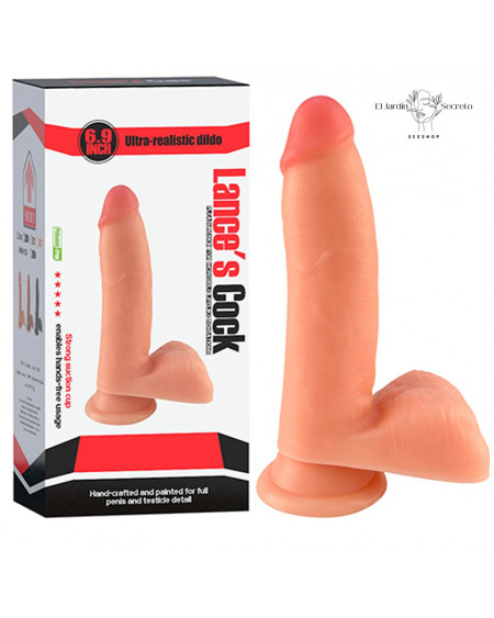 Dildo 20cm Realista Sexo Anal Punto G Base de Succión Lance Cock
