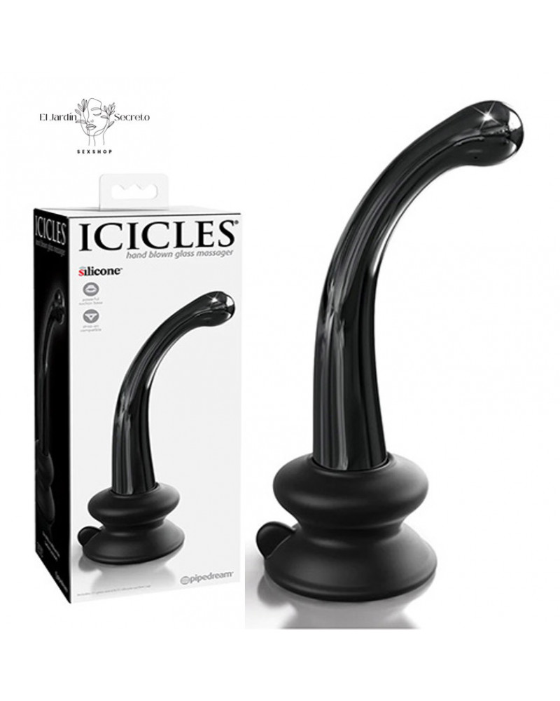 Dildo Cristal Punto G 20cm Icicles Negro No. 87 Pipedream
