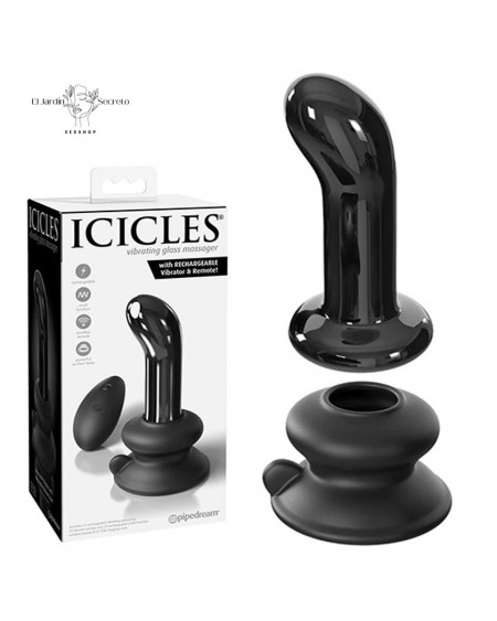 Plug Anal 10cm con Vibración Plug Curvo Cristal Icicles 84 Pipedream