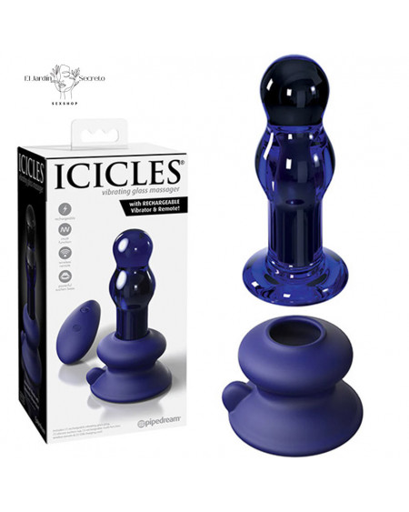 Plug Anal 10cm con Vibración Plug Bola Cristal Icicles 84 Pipedream
