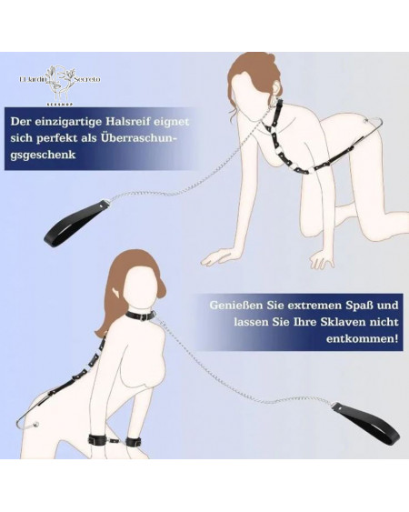 Gancho Hook Anal con Esposas y Correa para cuello Juegos Dominación BDSM Fetiche
