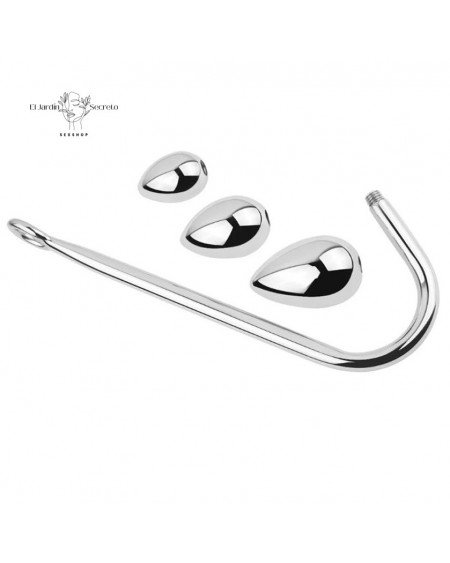 Gancho Hook Anal con 3 Plug Anal Acero BDSM Fetiche