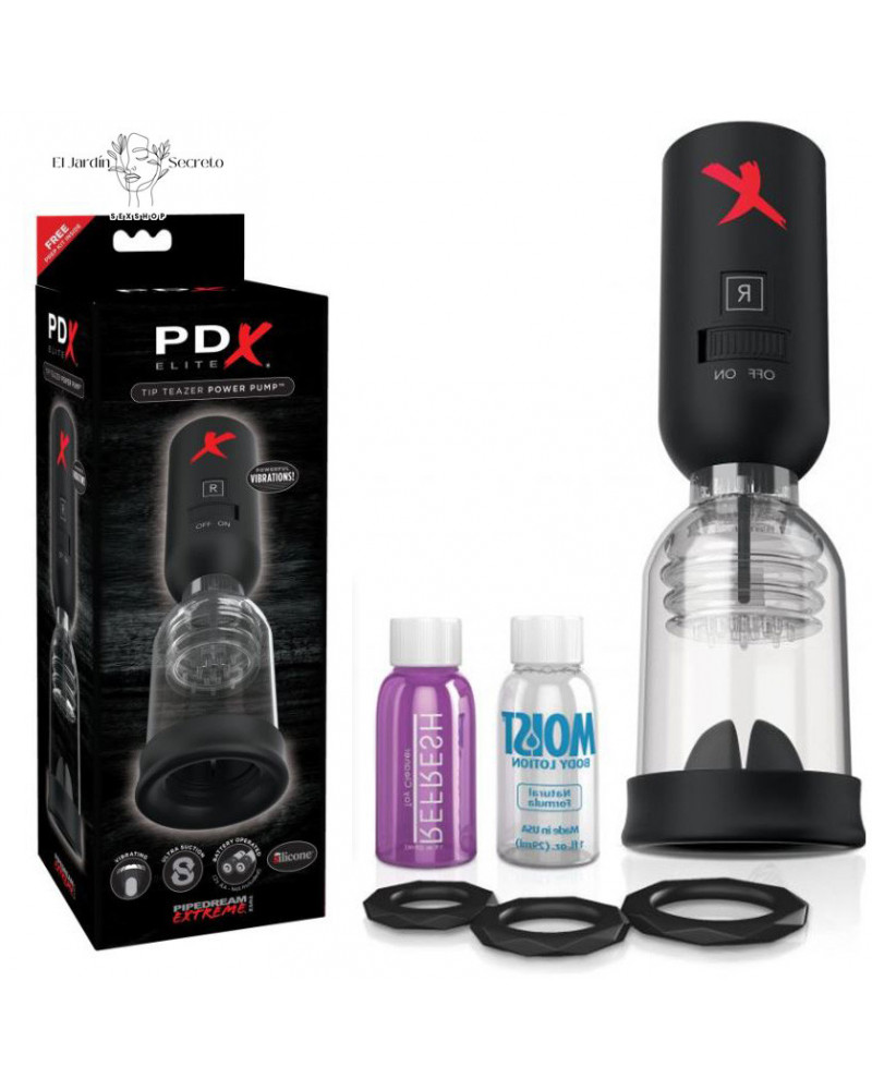 Bomba de Succión con Vibración para pene Tip Teazer Power Pump Pipedream
