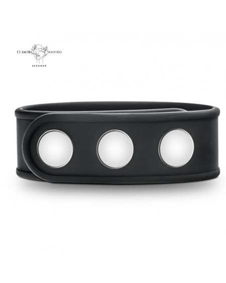 Anillo Para Pene Broches de Silicon 3 Snap Cock Strap Black Blush