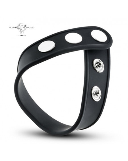 Anillo Para Pene Broches de Silicon 3 Snap Cock Strap Black Blush