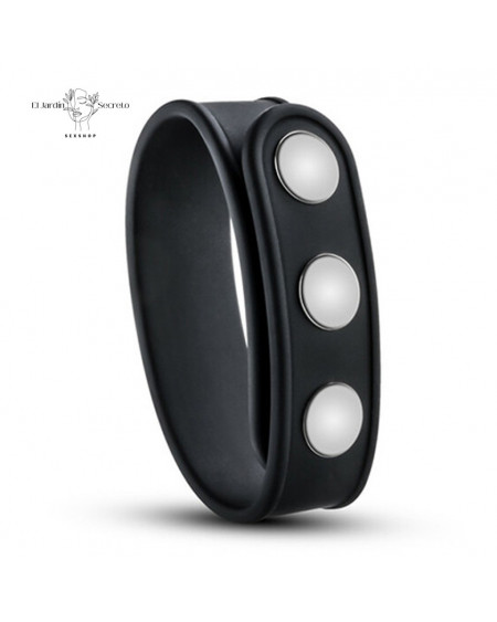 Anillo Para Pene Broches de Silicon 3 Snap Cock Strap Black Blush