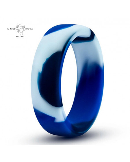 Anillo Para Pene Anillo pene de silicón Camo Cock Ring Blue Blush