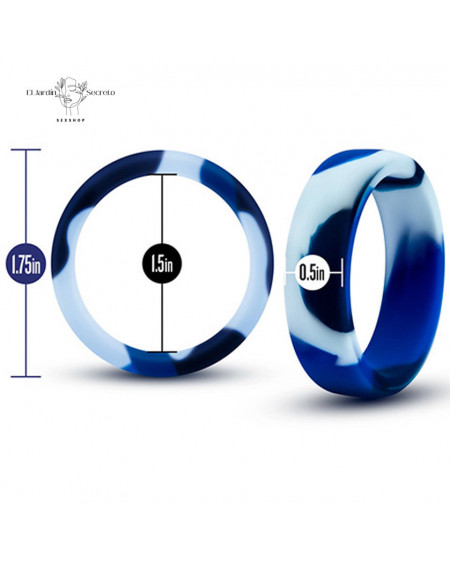 Anillo Para Pene Anillo pene de silicón Camo Cock Ring Blue Blush