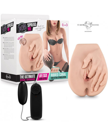 Masturbador para pene entrada anal y vaginal Spread Me Beige Blush