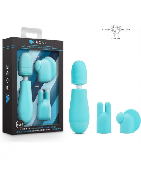 Mini Vibrador Cabezas intercambiables Petite Massage Wand Blue Blush