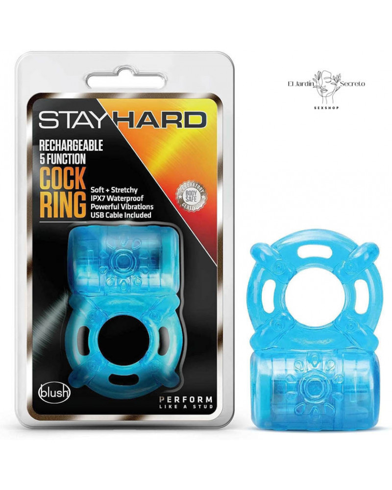 Anillo Para Pene Vibrador para Clítoris Reusable Cock Ring Blue Blush
