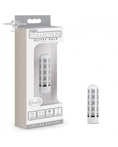 Mini Bala Vibrador 6cm Clítoris Glitzy Halo Silver Blush