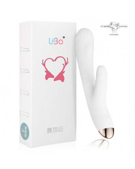 Vibrador 22cm Vibrador Punto G y Clítoris Libo Blanco Magic Vibrator