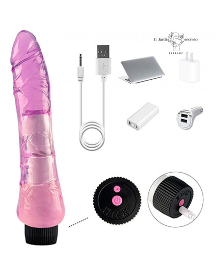 Vibrador Rosa 23cm Recargable Vibrador Punto G