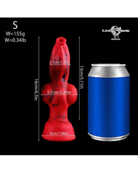 Dildo 16cm Dildo Realista Pene de Perro Rojo Sexo Anal vaginal Punto G