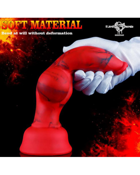 Dildo 26cm Dildo Realista Pene de Perro Rojo Sexo Anal vaginal Punto G