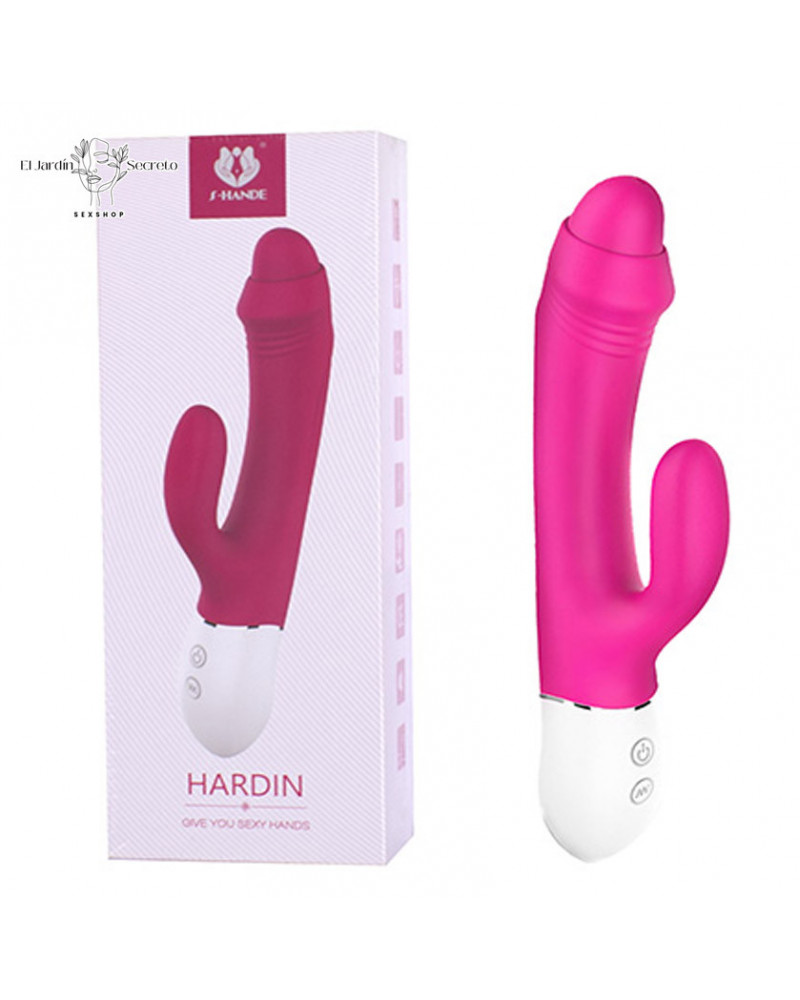 Vibrador 22cm Clítoris Punto G Rosa Vibrador Conejo Hardin S-Hande