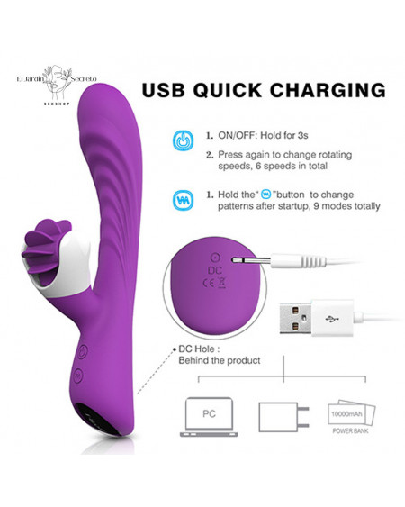 Vibrador 21cm Clítoris Punto G Vibrador Lengua Nymph S-Hande