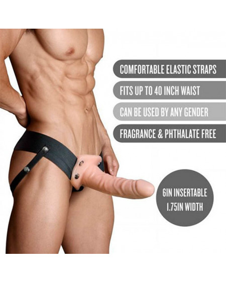 Arnes Strap On Para Hombre Dildo Hueco 16cm Dr Skin 6 Strap On Blush