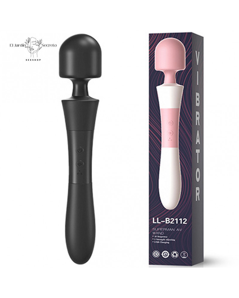 Vibrador 34cm Vibrador Negro Varita Magica Superman AV Wand Black Lilo
