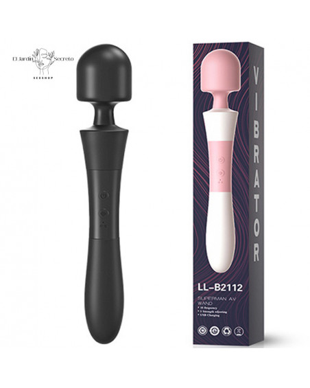Vibrador 34cm Vibrador Negro Varita Magica Superman AV Wand Black Lilo