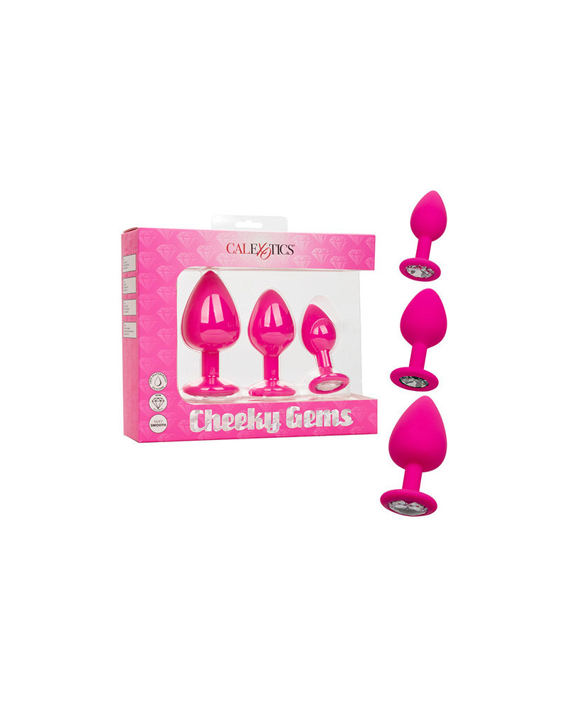 Plug Anal Rosa Set 3 Plug Sexo Anal Cheeky Gems Pink