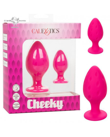 Set 2 Plug Anal Silicon Rosa Plug Sexo Anal  Cheeky Pink