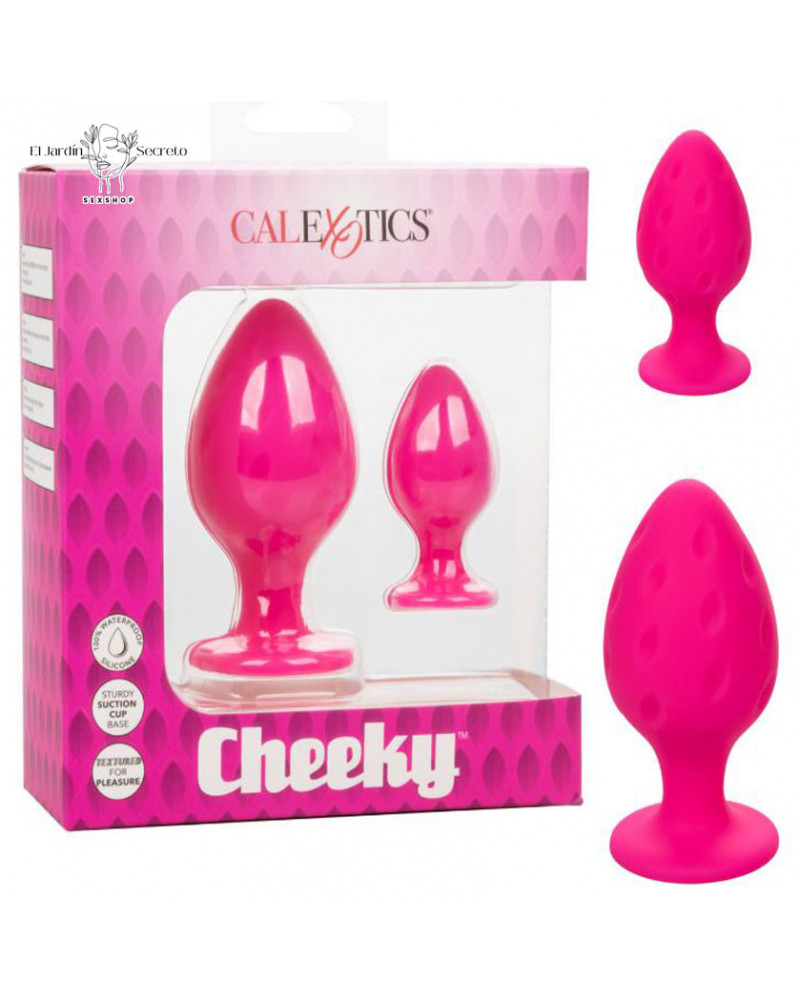 Set 2 Plug Anal Silicon Rosa Plug Sexo Anal  Cheeky Pink