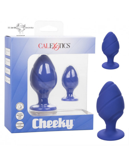 Set 2 Plug Anal Silicon Purpura Plug Sexo Anal Cheeky Calexotics