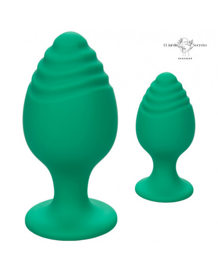 Set 2 Plug Anal Silicon Verde Plug Sexo Anal Cheeky Calexotics