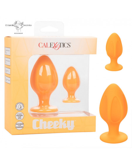 Set 2 Plug Anal Silicon Amarillo Plug Sexo Anal Cheeky Calexotics