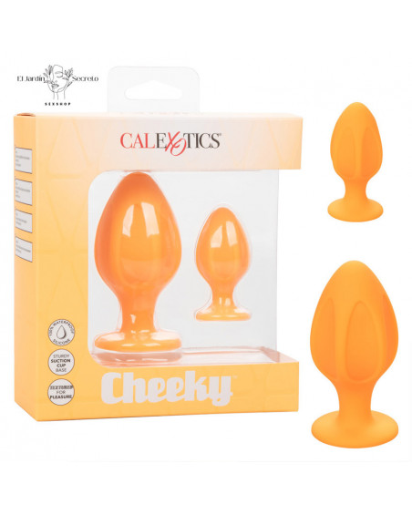 Set 2 Plug Anal Silicon Amarillo Plug Sexo Anal Cheeky Calexotics