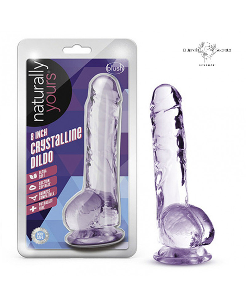 Dildo realista 20cm Sexo anal o vaginal Crystalline Amethyst Blush