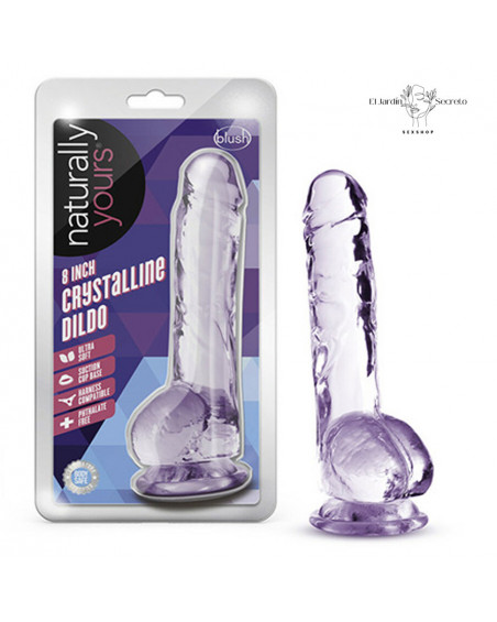 Dildo realista 20cm Sexo anal o vaginal Crystalline Amethyst Blush