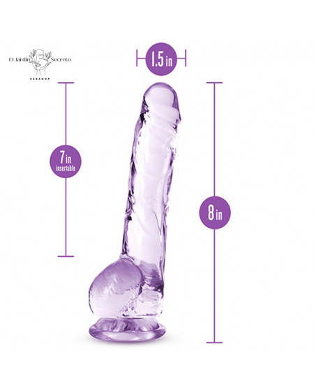 Dildo realista 20cm Sexo anal o vaginal Crystalline Amethyst Blush