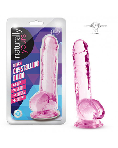Dildo realista 20cm Sexo anal o vaginal Crystalline Rose Blush