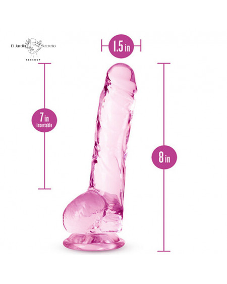 Dildo realista 20cm Sexo anal o vaginal Crystalline Rose Blush