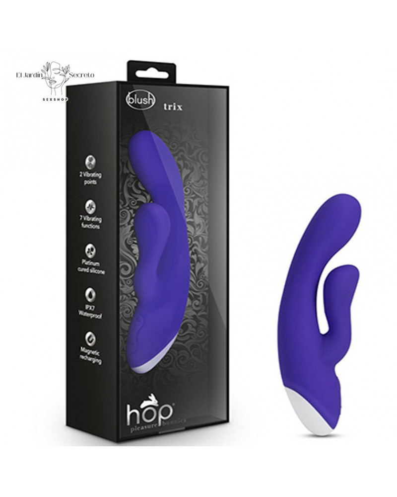 Vibrador 18cm Flexible para Punto G y Clítoris Trix Midnight Blush