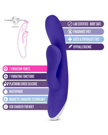 Vibrador 18cm Flexible para Punto G y Clítoris Trix Midnight Blush