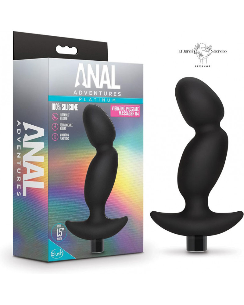 Vibrador Plug Anal 17cm Vibrating Prostate Massager 04 Black Blush