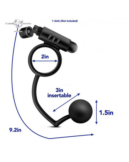 Bola Anal con Anillo para pene y vibración Anal Ball Vibrating C-Ring