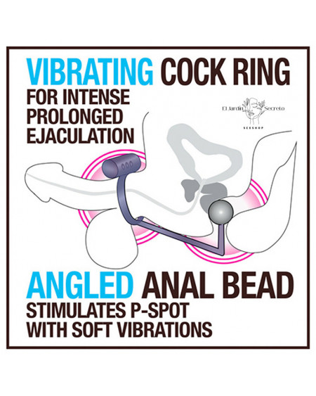 Bola Anal con Anillo para pene y vibración Anal Ball Vibrating C-Ring
