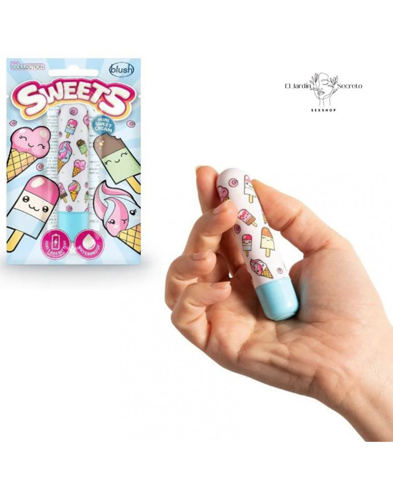 Bala Mini Vibrador 9cm Mini Sweet Cream Blue Blush