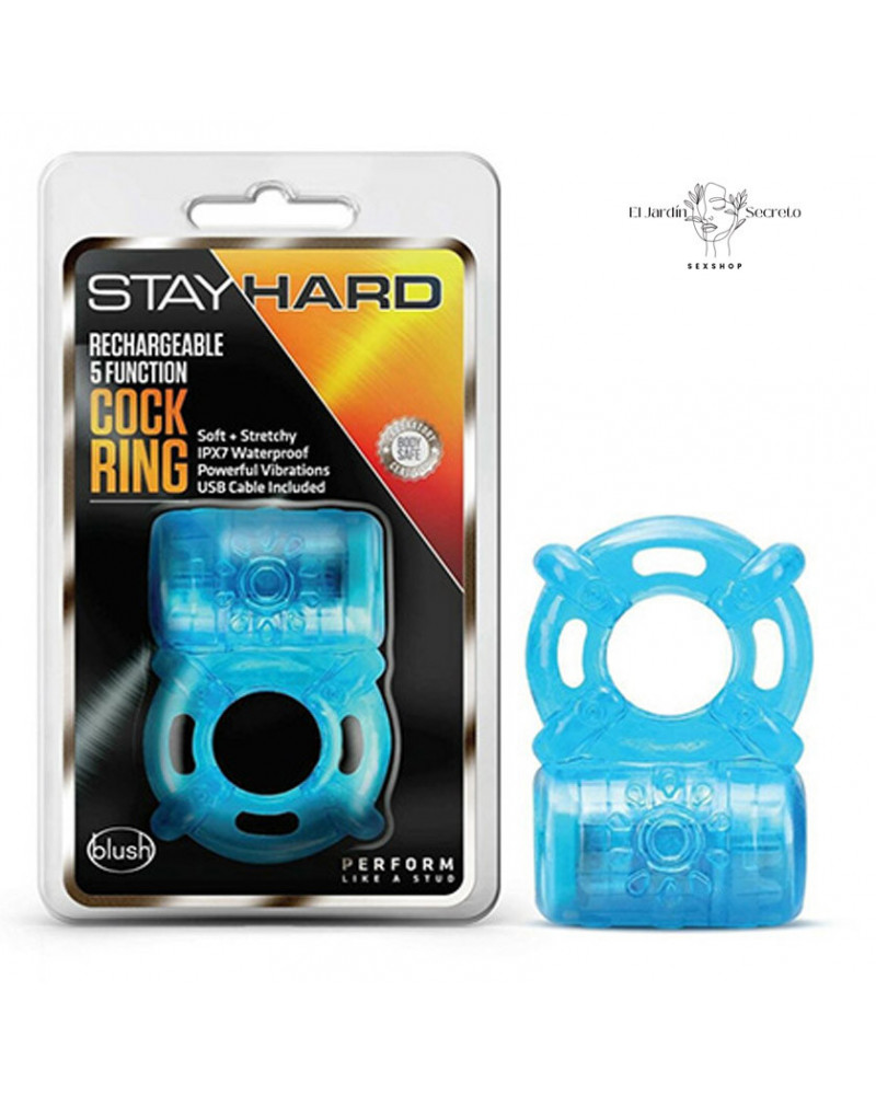 Anillo Para Pene con Vibrador Rechargeable Cock Ring Blue Blush