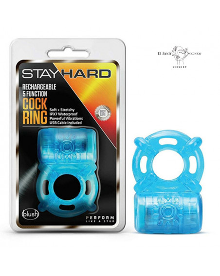 Anillo Para Pene con Vibrador Rechargeable Cock Ring Blue Blush