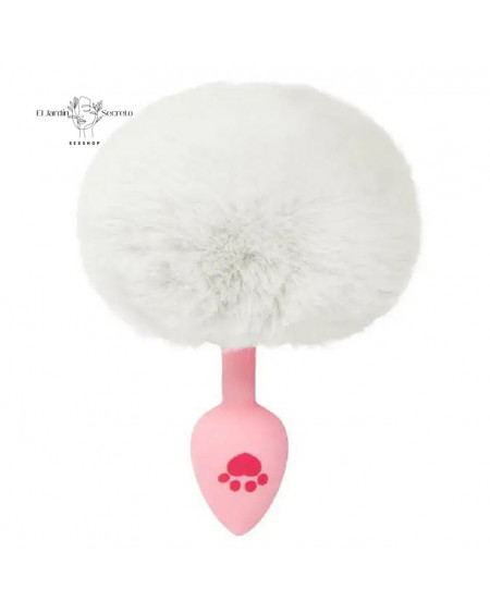 Plug Anal Blanco Colita de Conejo Patita Plug Sexo Anal BDSM