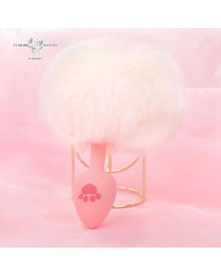 Plug Anal Blanco Colita de Conejo Patita Plug Sexo Anal BDSM