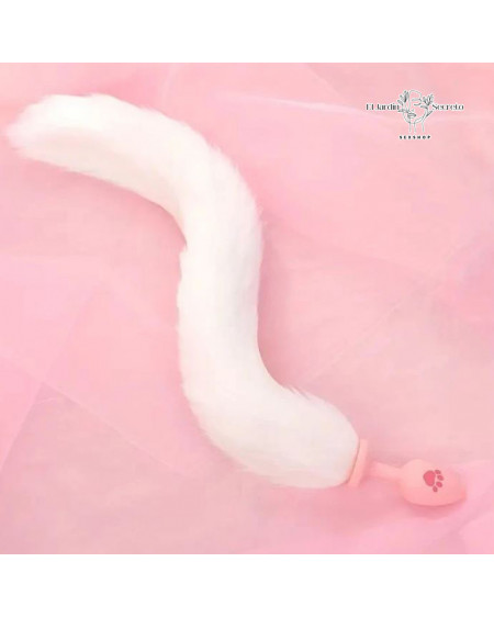 Plug Anal Blanco Colita de Zorro Patita Plug Sexo Anal BDSM